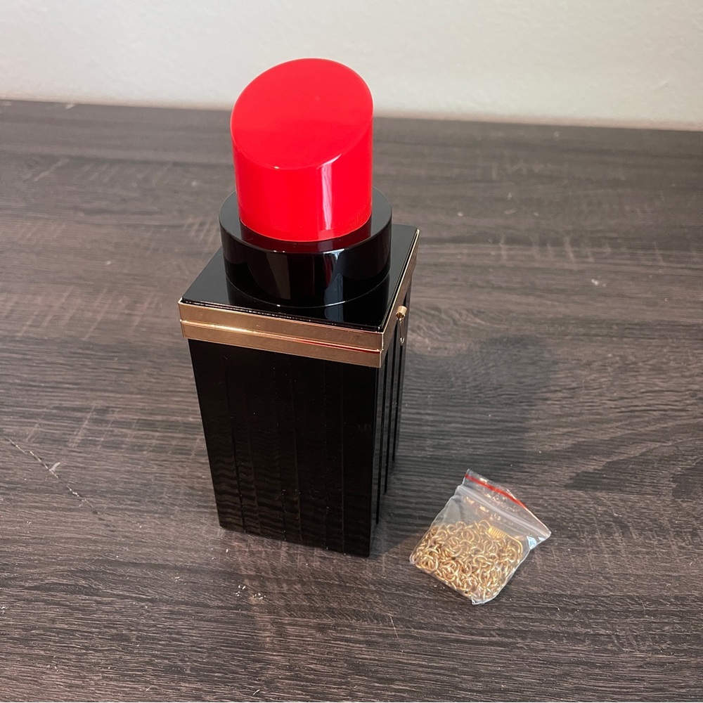Black and Red Perfume Bottle Purse